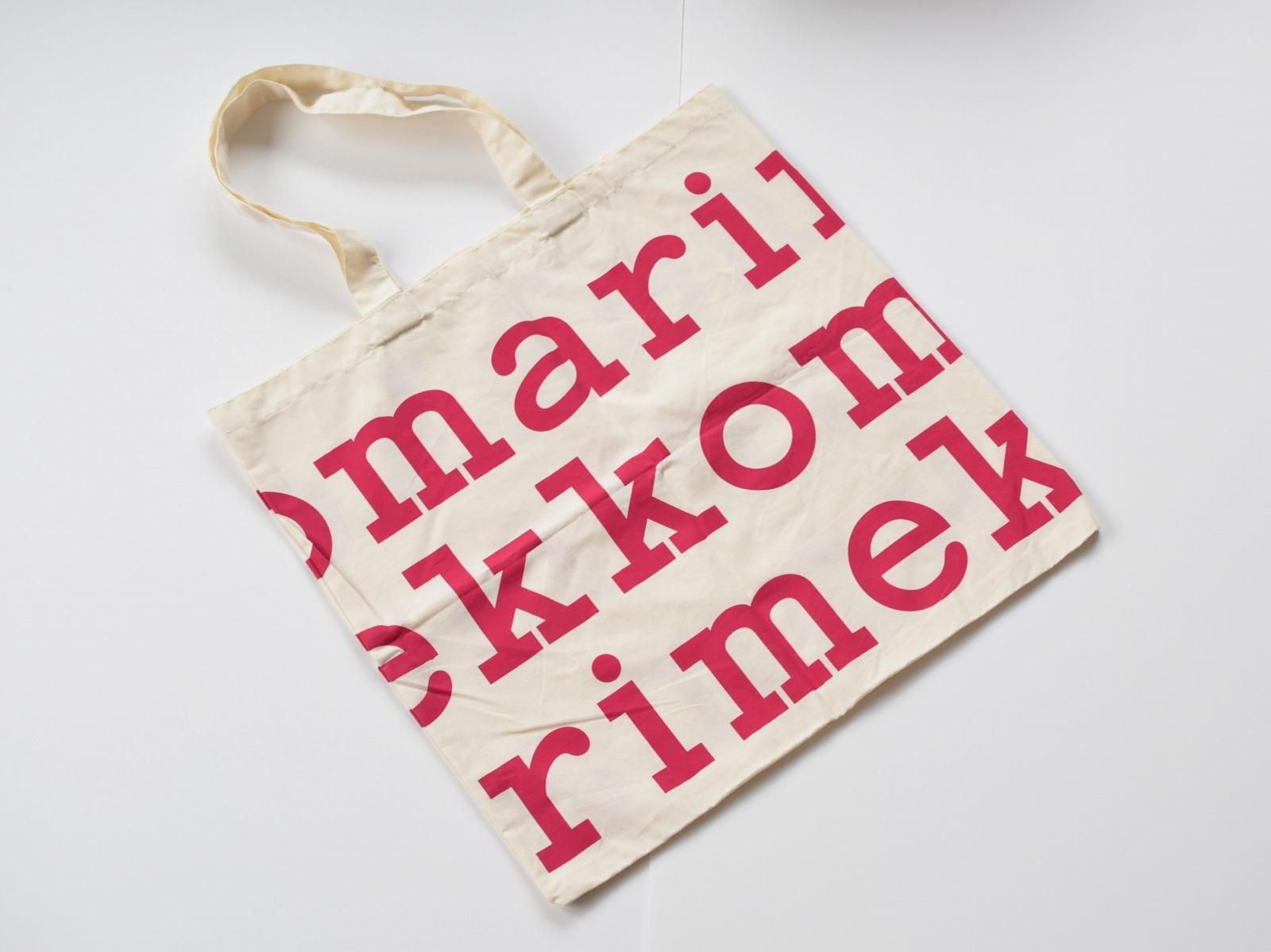 marimekko ノベルティ ロゴトートバッグ (ピンク) マリメッコ エコ