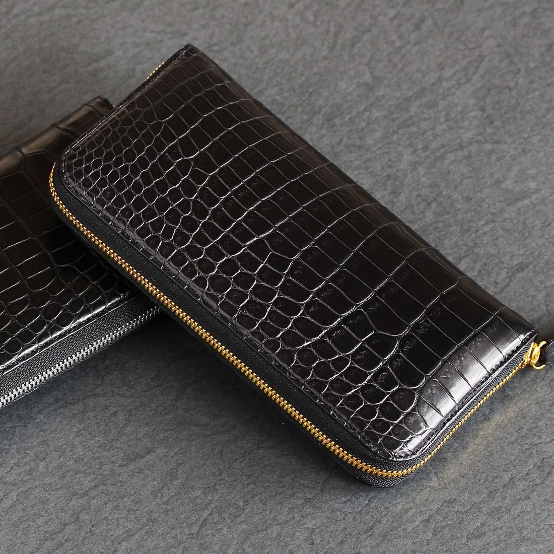 スモールクロコダイルマット無双ラウンドファスナー長財布マキシマム