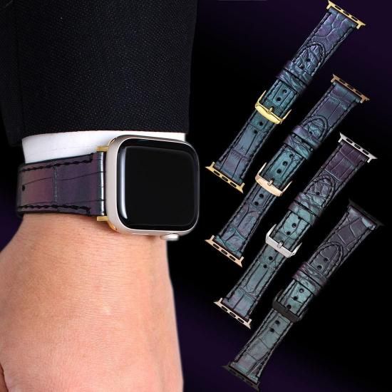 ナイルクロコダイルアップルウォッチバンドオーロラ | 東京クロコダイル