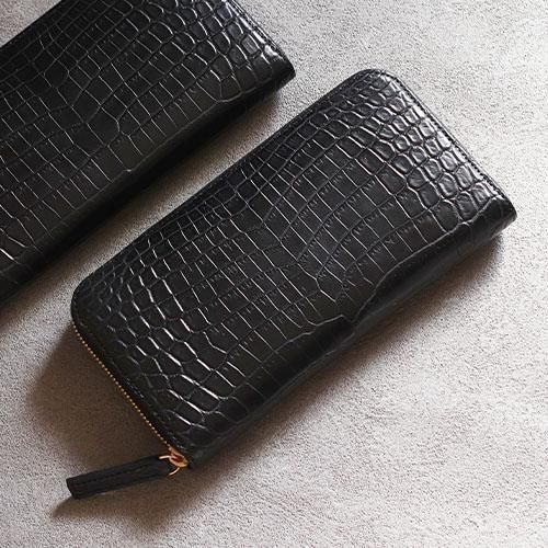 ナイルクロコダイルマットラウンドファスナー長財布グランデ | 東京