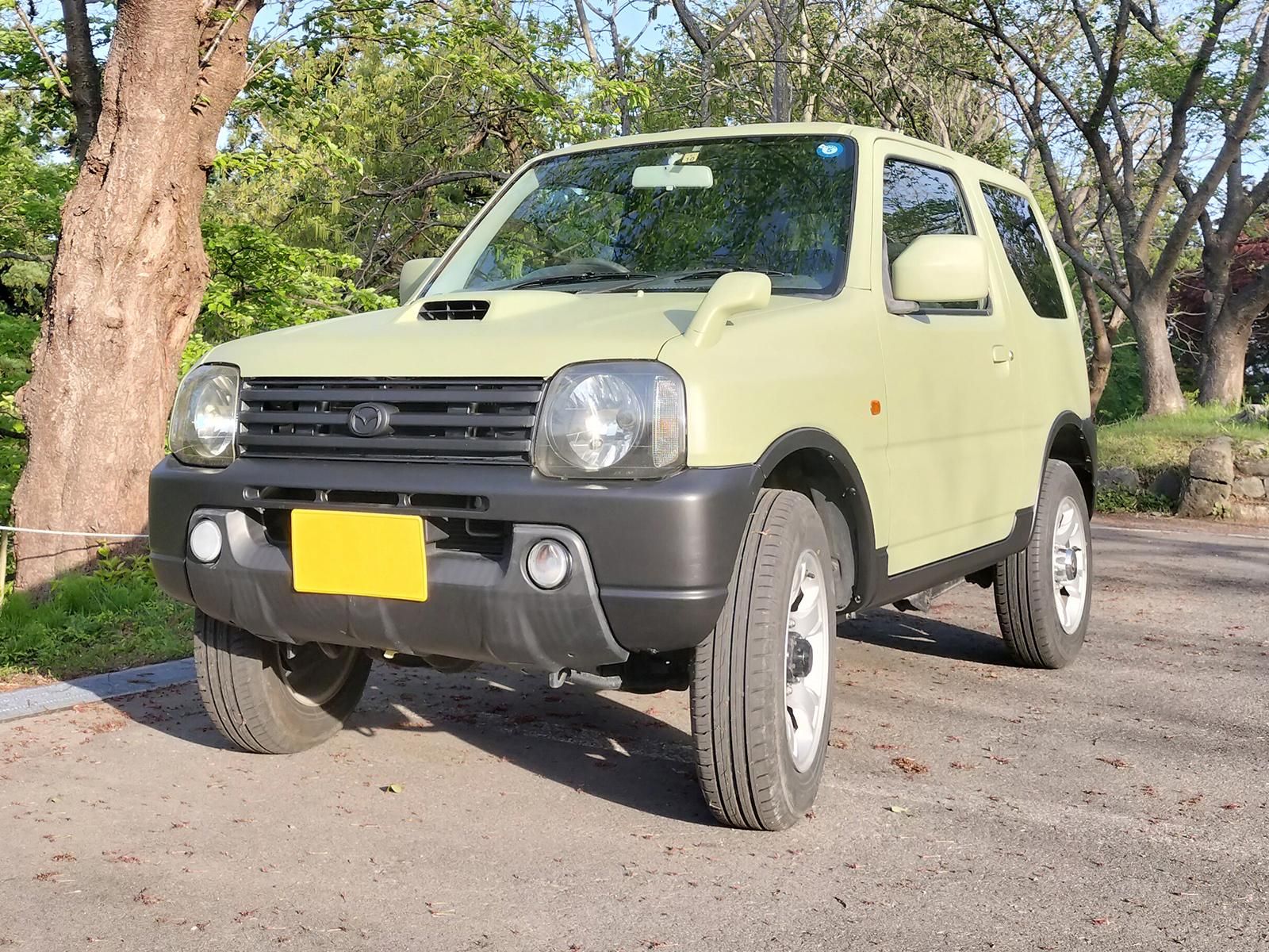 山に行くため傷があったマツダAZオフロードをDIY全塗装(グリーンソイ