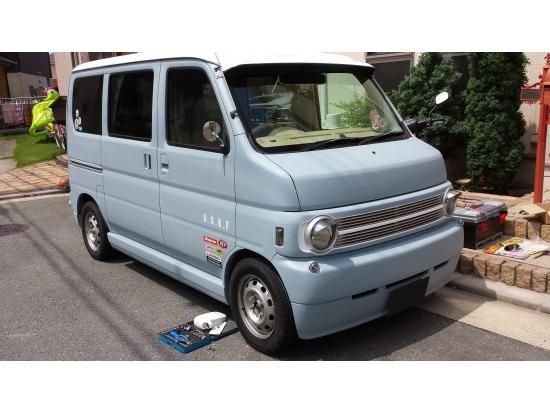 ホンダ バモスを世田谷ベースカラーで刷毛塗り全塗装！ - 刷毛（ハケ