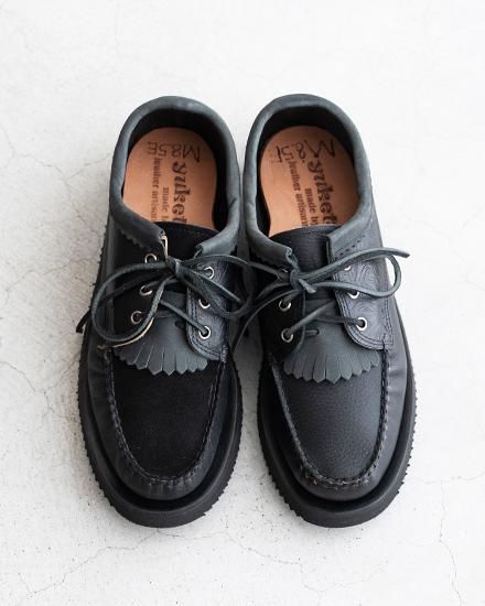 YUKETEN】Blucher W/ Kiltie “Mismatch Black” Made In USA『 For Fort