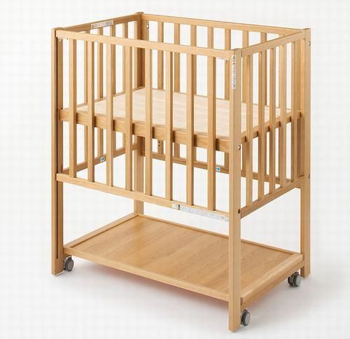 無印良品 ベビーベッド オーク材 SS型 内寸60×90cm - ベビー用品