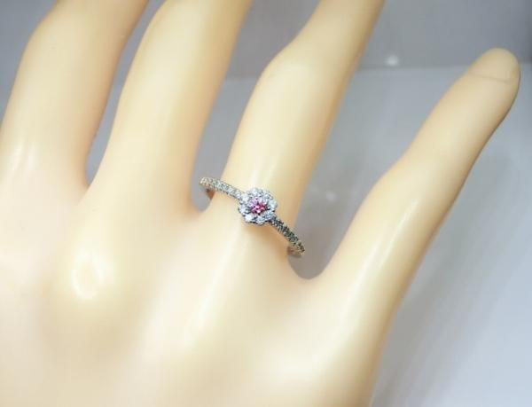 インテンスピンクダイヤモンド H&Cダイヤモンドリング D 0.042ct FIP