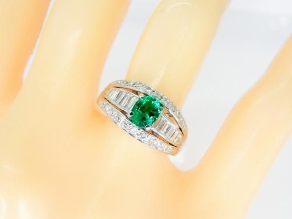 コロンビア産エメラルド ダイヤモンドリング EM 0.44ct F-1 D 0.53ct