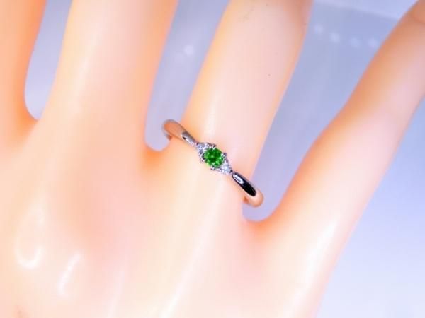 ロシア産デマントイドガーネット ダイヤモンドリング DTG 0.07ct D