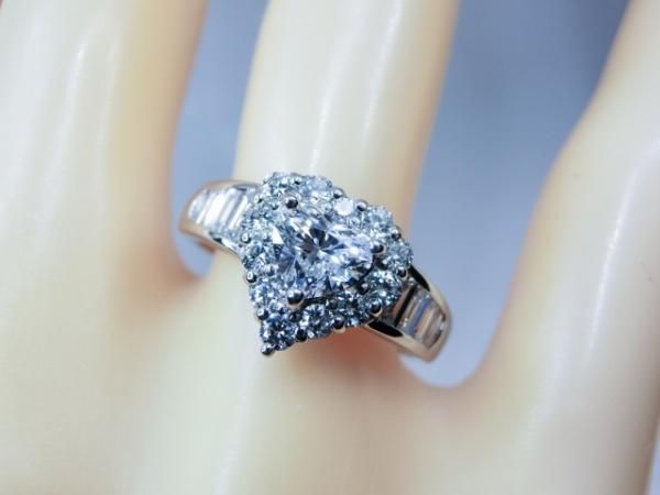 ハートシェイプダイヤモンド リング D 0.513ct D-SI2 0.70ct Pt900