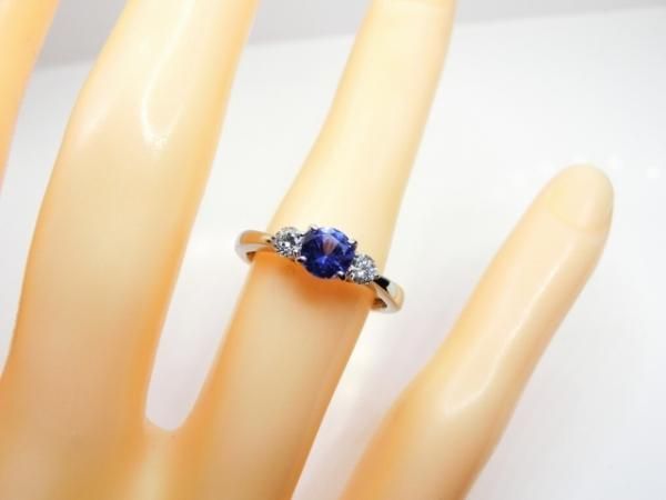 タンザナイト ダイヤモンドリング TA 0.47ct D 0.20ct Pt950 GGSJ鑑別書付