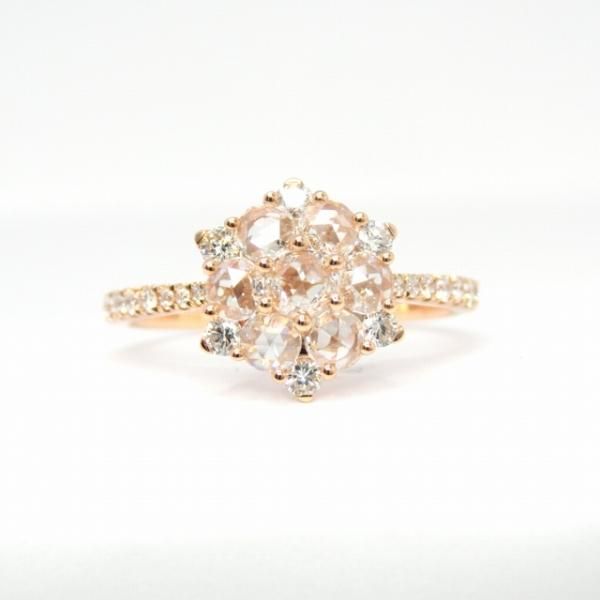 ローズカットダイヤモンドリング D 0.34ct 0.32ct K18PG BOUTIQUE LINE