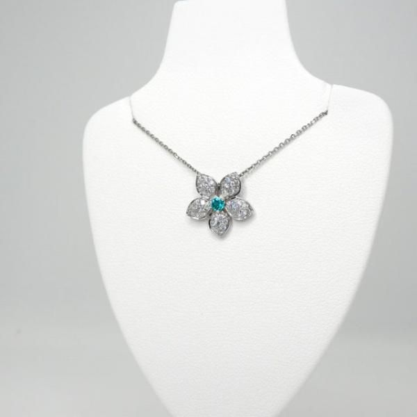 ブラジル産パライバトルマリン ダイヤモンド フラワーモチーフ