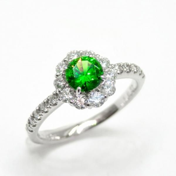 デマントイドガーネット ダイヤモンドリング DTG 0.486ct D 0.37ct