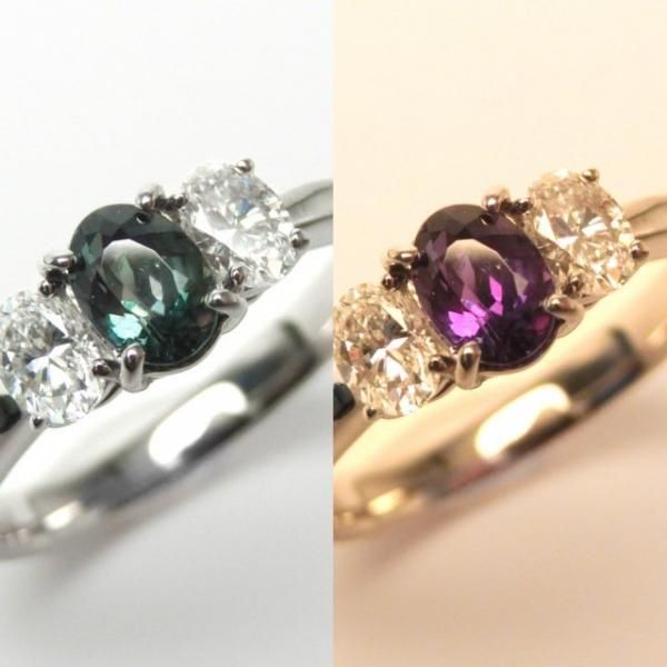 ブラジル産アレキサンドライト ダイヤモンドリング AX 0.44ct D 0.32ct