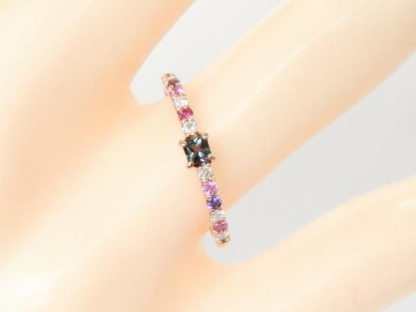 アレキサンドライト アメシスト ダイヤモンドハーフエタニティリング