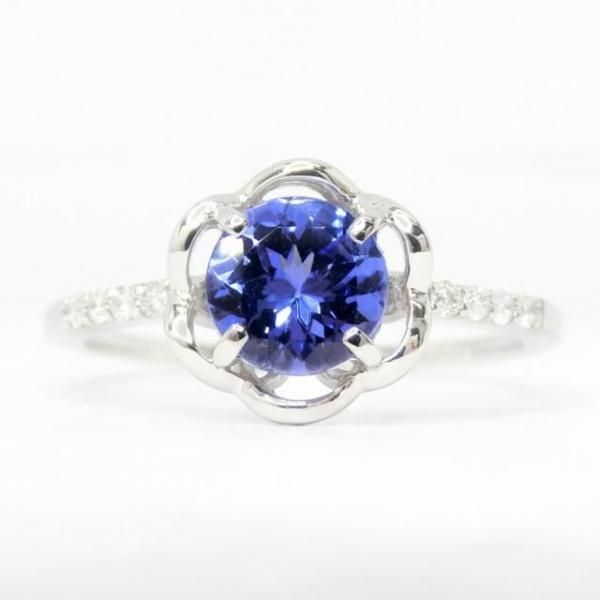 タンザナイト ダイヤモンドリング TA 0.64ct D 0.06ct Pt950 日独宝石