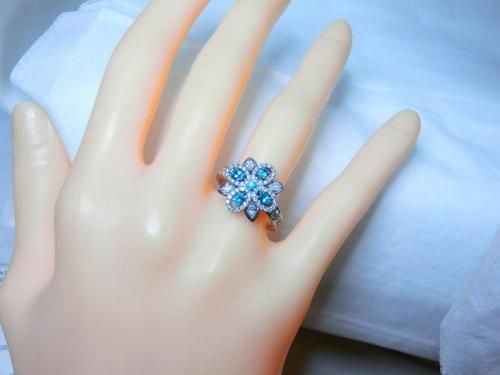 ブラジル産パライバトルマリン ダイヤモンドリング PA 0.26ct D 0.70ct