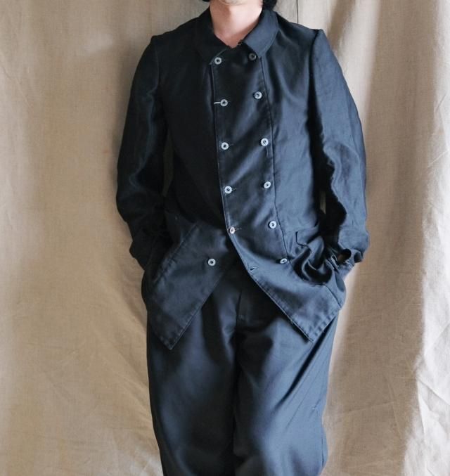 Super Special 40's French Black Moleskin Double Breasted jacket