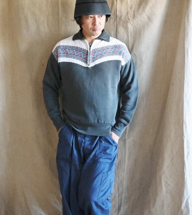 Special ~60's 雪柄 ハーフジップ スウェット ブラック - jam-clothing