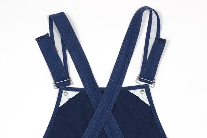 ボヘミアンズネイビー サロペット パッチワーク刺繍 オーバーオール