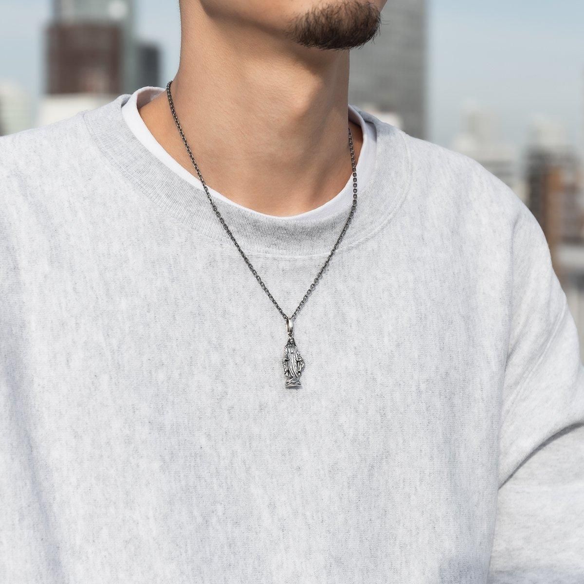 シルバー ネックレス&ペンダント 45cm-50cm いぶし加工 3-9921-02