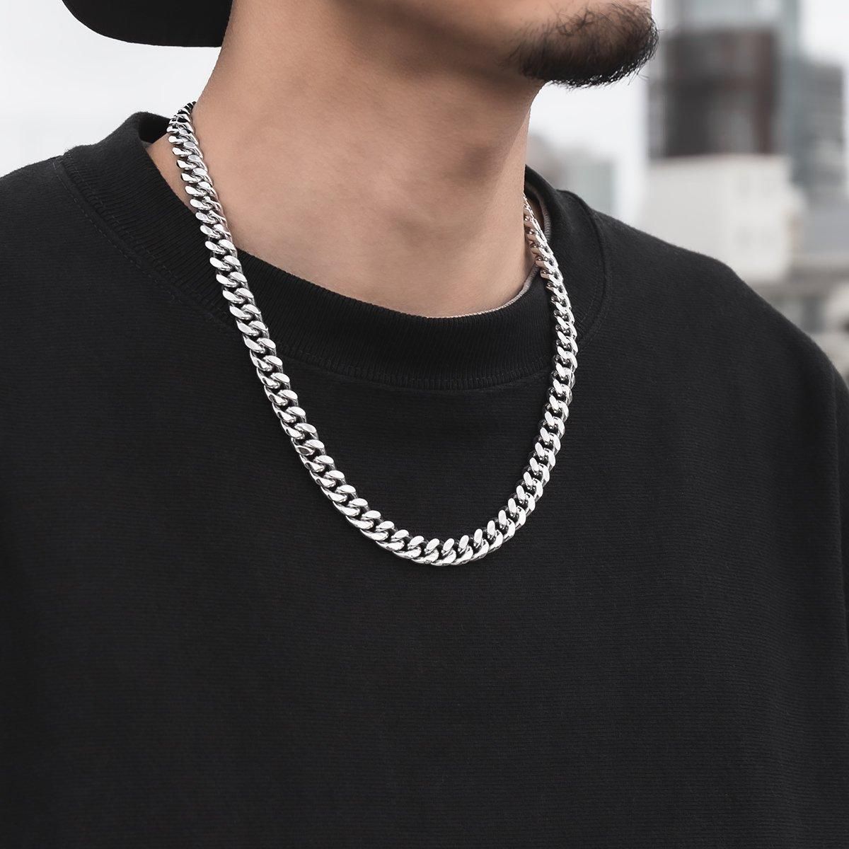 シルバー マイアミネックレス 幅9mm 45cm-60cm 250KDO2-CHC