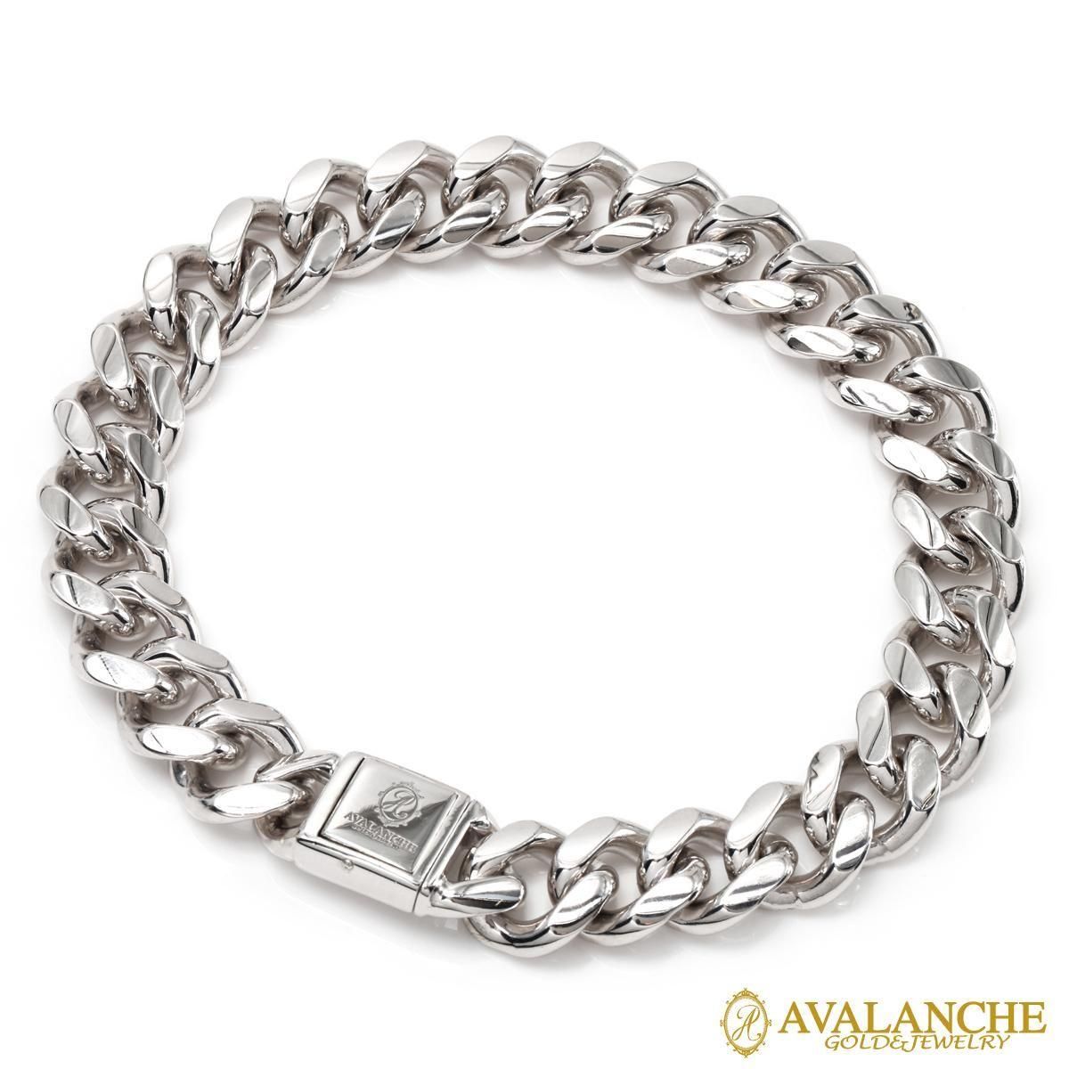 シルバー マイアミブレスレット 幅11.2mm 19cm-21cm 300KDO2-CHC