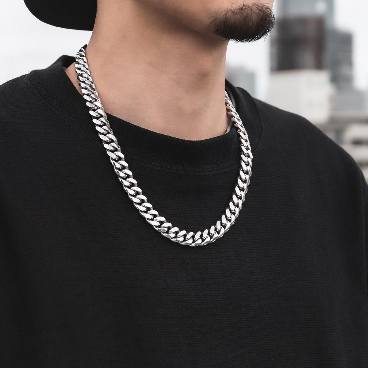 シルバー マイアミネックレス 幅11.2mm 45cm-60cm 300KDO2-CHC