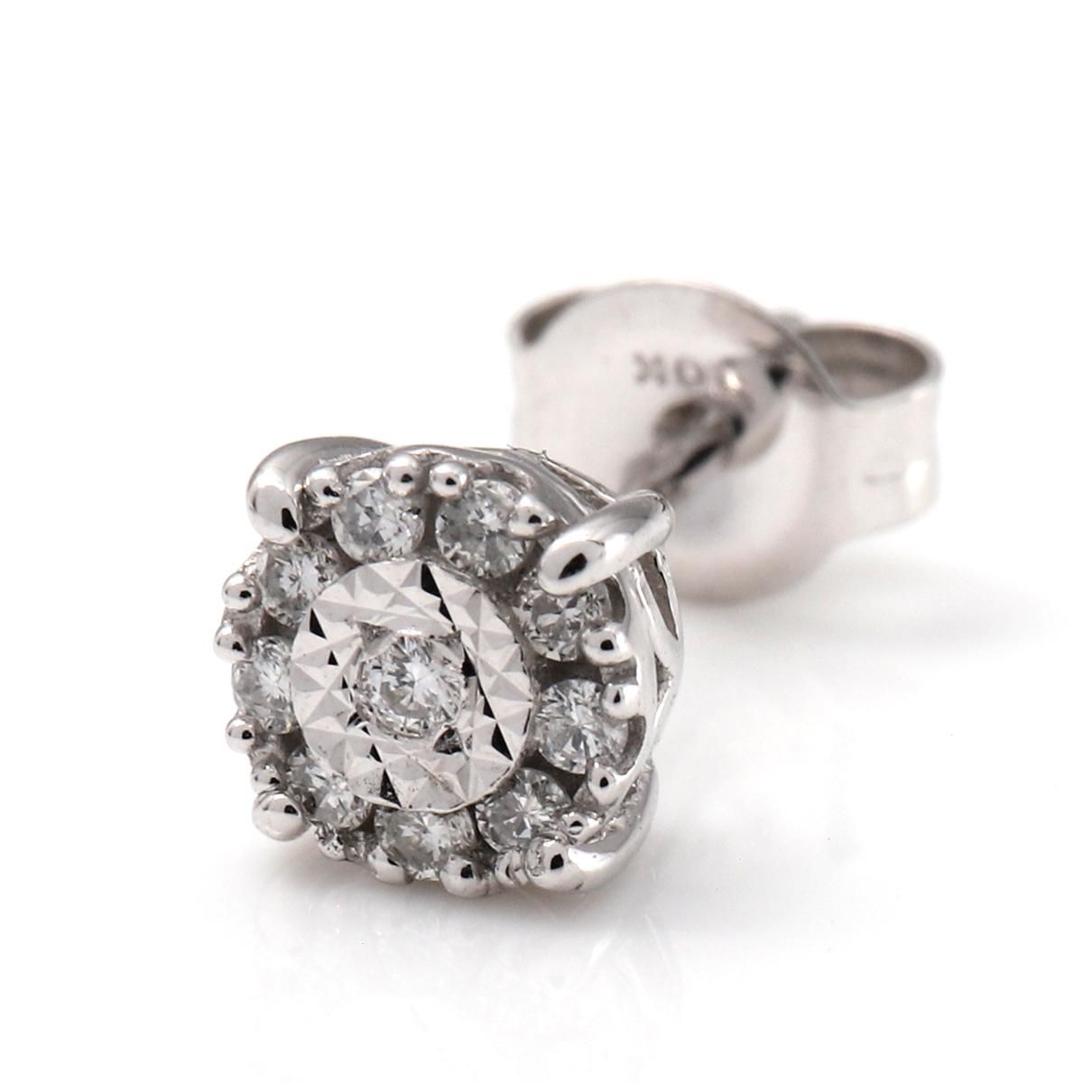 ダイヤモンド 10K ホワイトゴールド ピアス 5mm E2427-10W - AVALANCHE