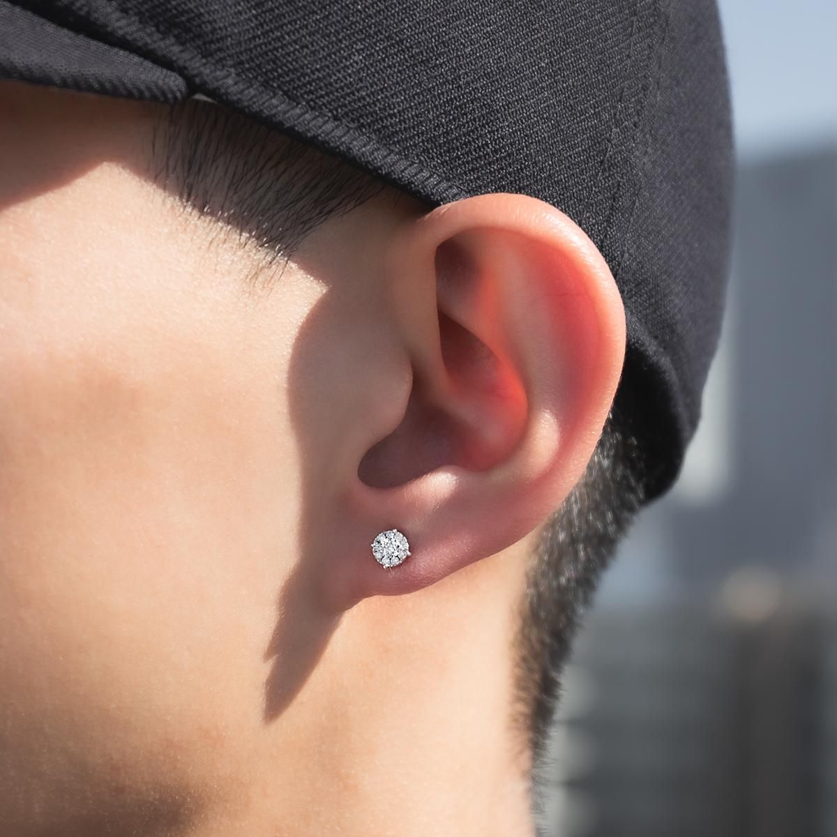 ダイヤモンド 10K ホワイトゴールド ピアス 5mm E2427-10W - AVALANCHE