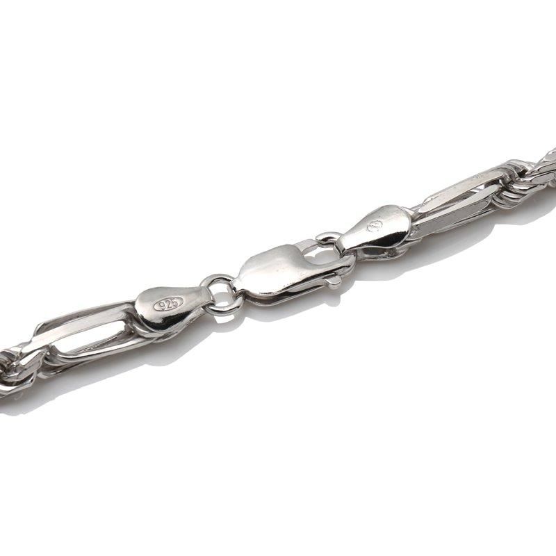 シルバー フィガロープネックレス 幅4.5mm 50cm-55cm 090FRD