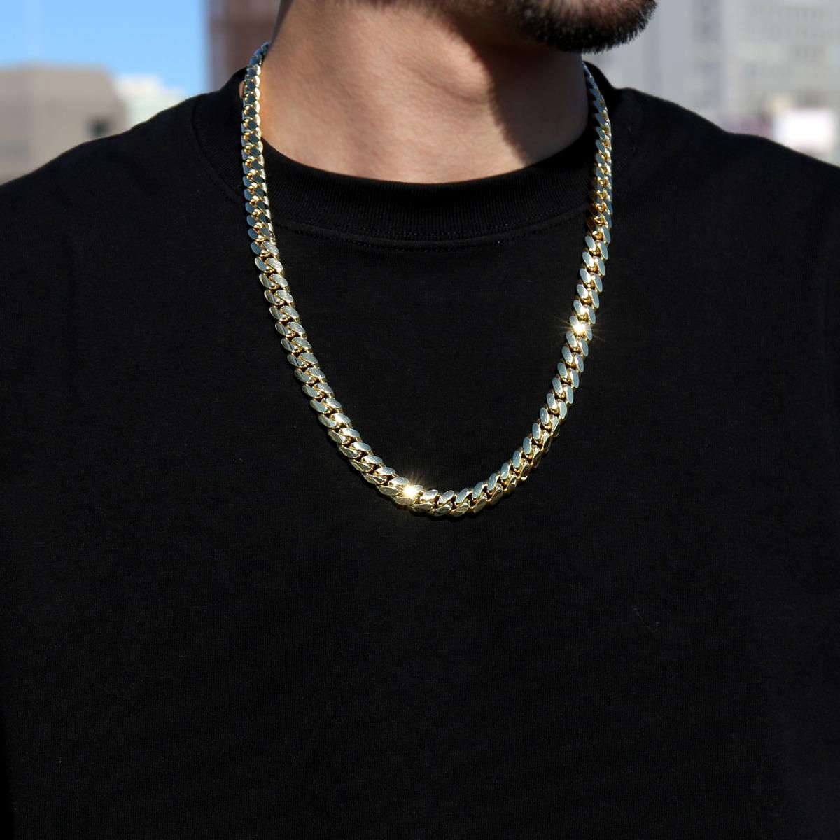 10K イエローゴールド マイアミネックレス 幅10mm 60cm - AVALANCHE