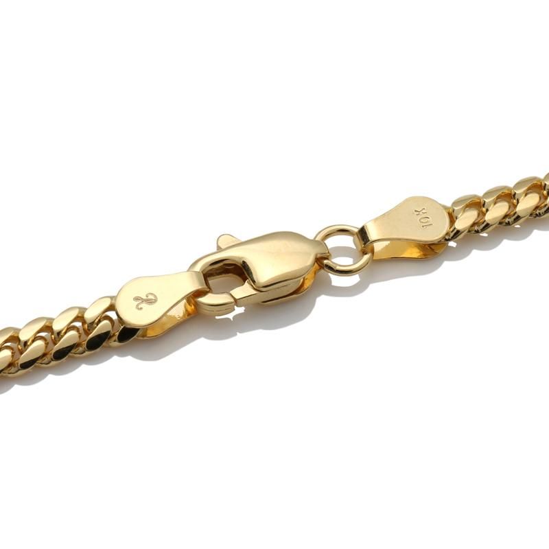 10K イエローゴールド マイアミブレスレット 幅3.2mm 16cm-19cm