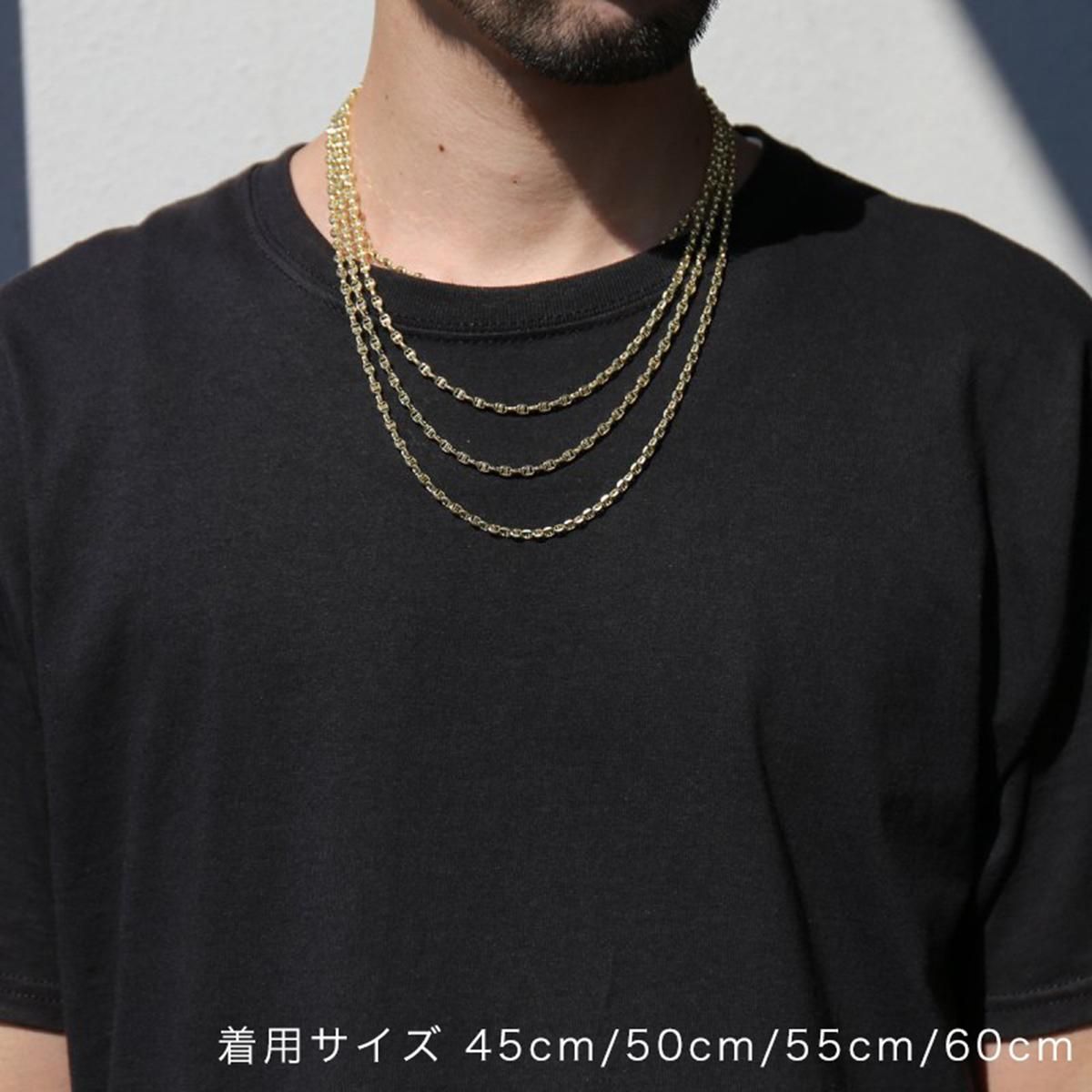 10K イエローゴールド アンカーネックレス 幅4mm 45cm-60cm UKHI000138