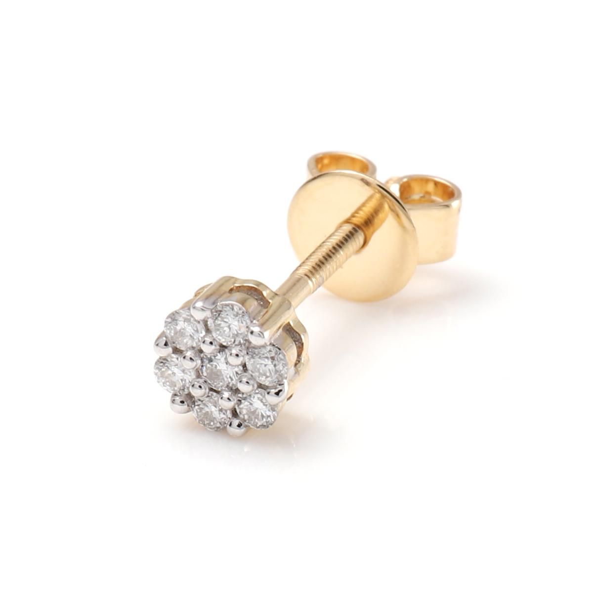 ダイヤモンド 10K イエローゴールド ピアス 4.5mm A0125664-YG