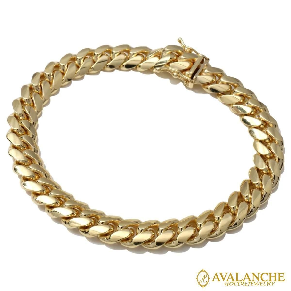 10K イエローゴールド マイアミブレスレット 幅8.5mm 19cm 定価 1