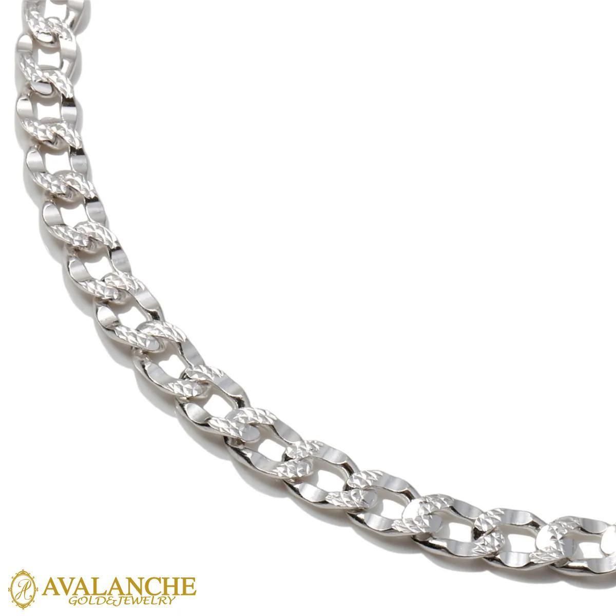 シルバー キューバンネックレス 幅5.5mm 46cm-56cm DECK-140