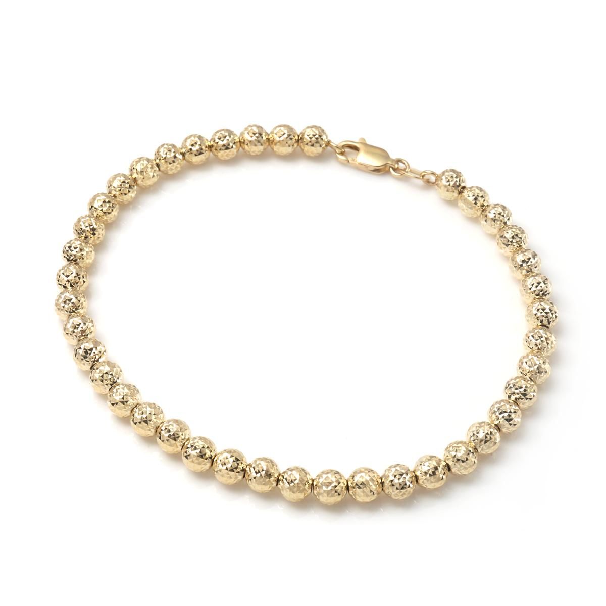10K イエローゴールド カットボールブレスレット 幅4.8mm 20cm