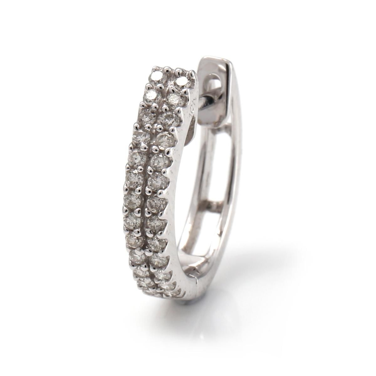 ダイヤモンド 10K ホワイトゴールド ピアス 14mm E2226R-10W