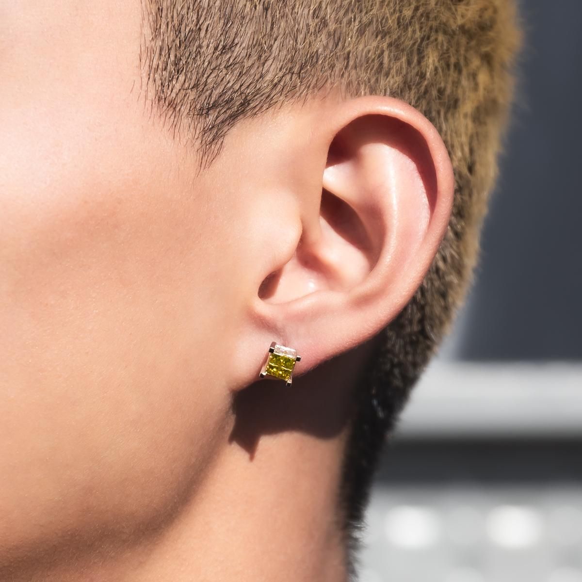 ダイヤモンド 14K ホワイトゴールド ピアス 6.5mm YELD4X4-L