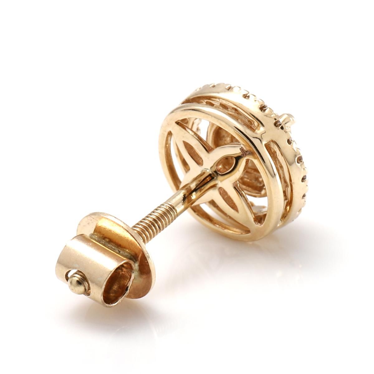 ダイヤモンド 10K イエローゴールド ピアス 8.5mm A0132057