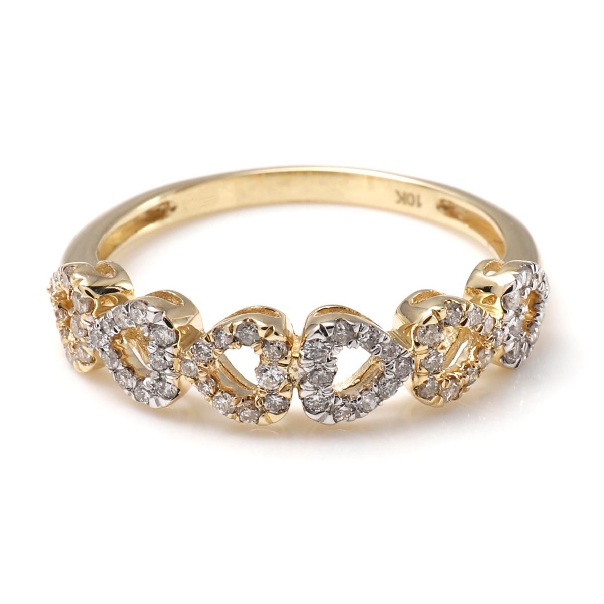 ダイヤモンド 10K イエローゴールド リング 14号 A0229673-YG