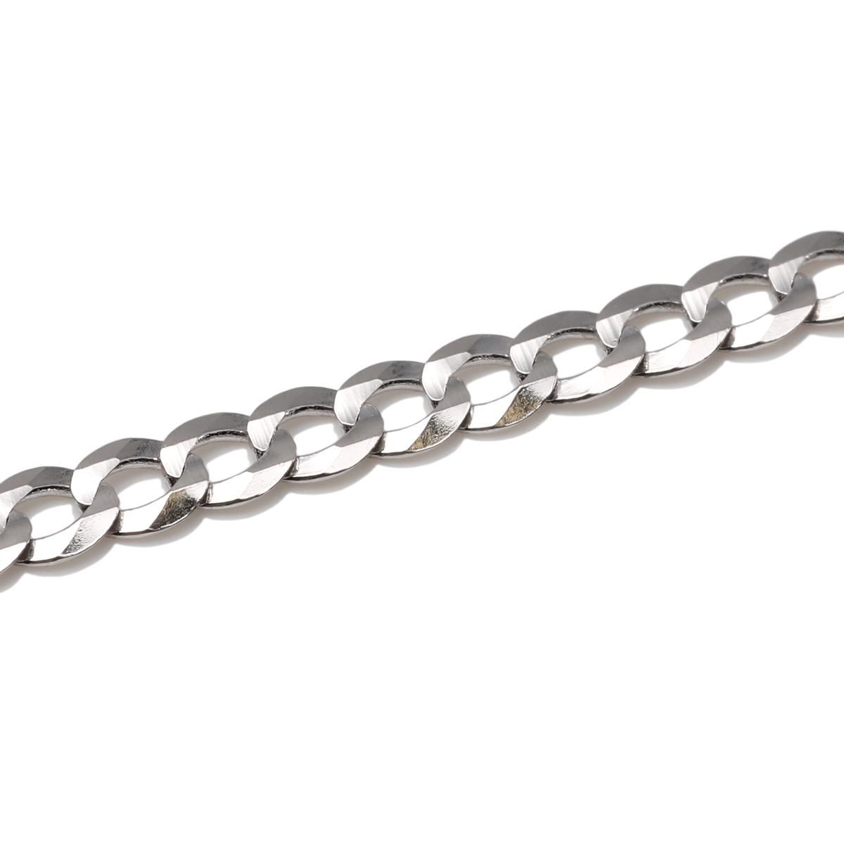 10K ホワイトゴールド キューバンネックレス 幅3mm 45cm-55cm KKP5477