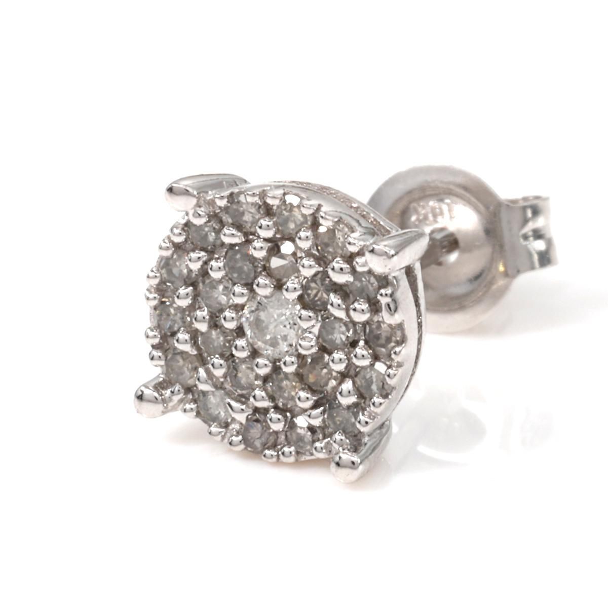 ダイヤモンド 10K ホワイトゴールド ピアス 7mm P3959-E-10KW