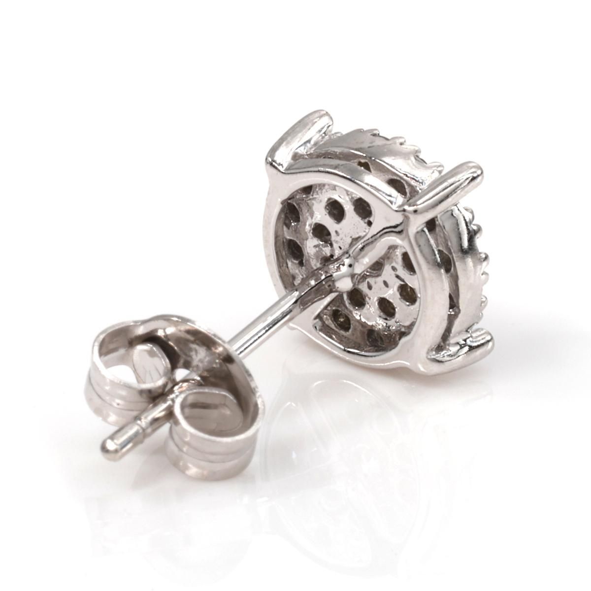 ダイヤモンド 10K ホワイトゴールド ピアス 7mm P3959-E-10KW