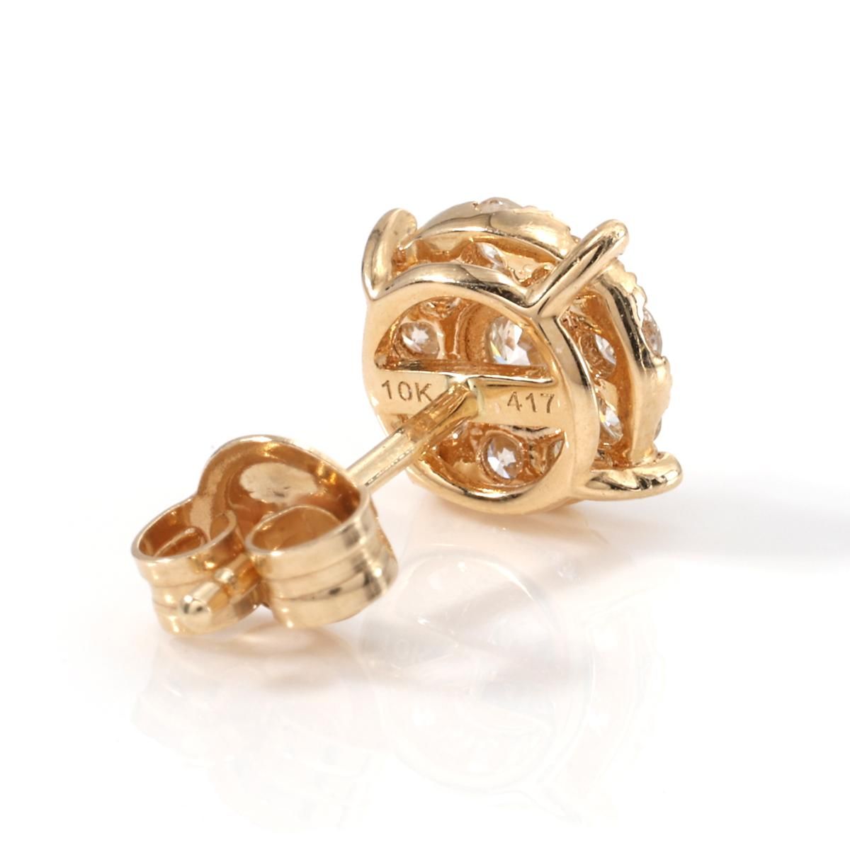 ダイヤモンド 10K イエローゴールド ピアス 7mm E15964-10KY