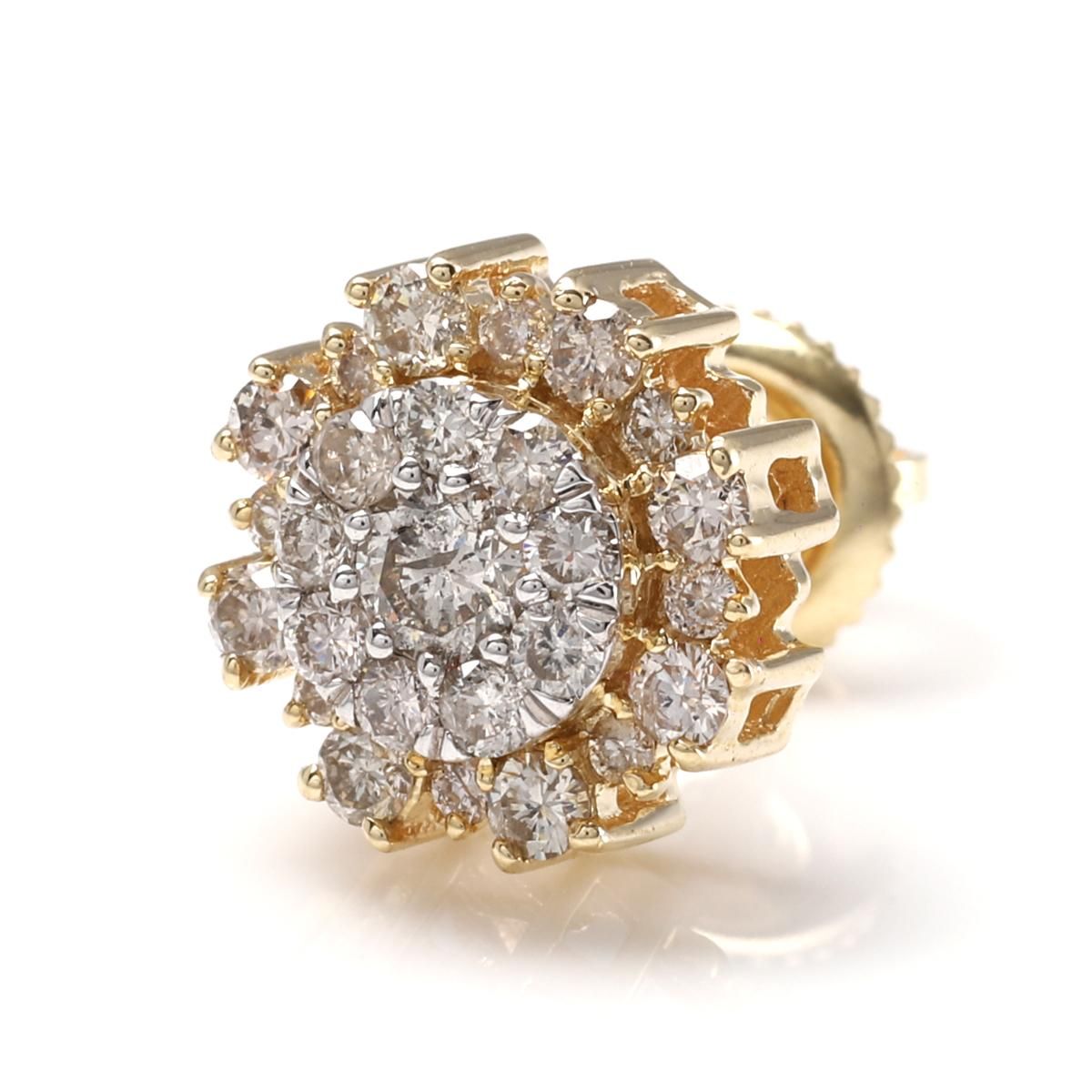 ダイヤモンド 10K イエローゴールド ピアス 10mm A121611 - AVALANCHE