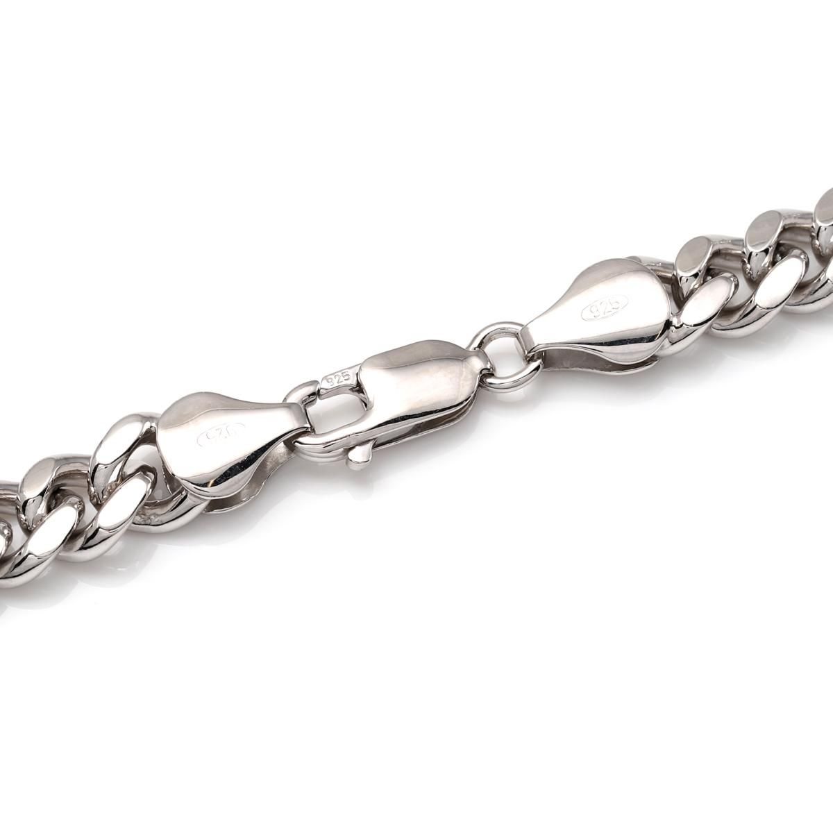 シルバー マイアミブレスレット 幅7.5mm 19cm-21cm A200KMDO2