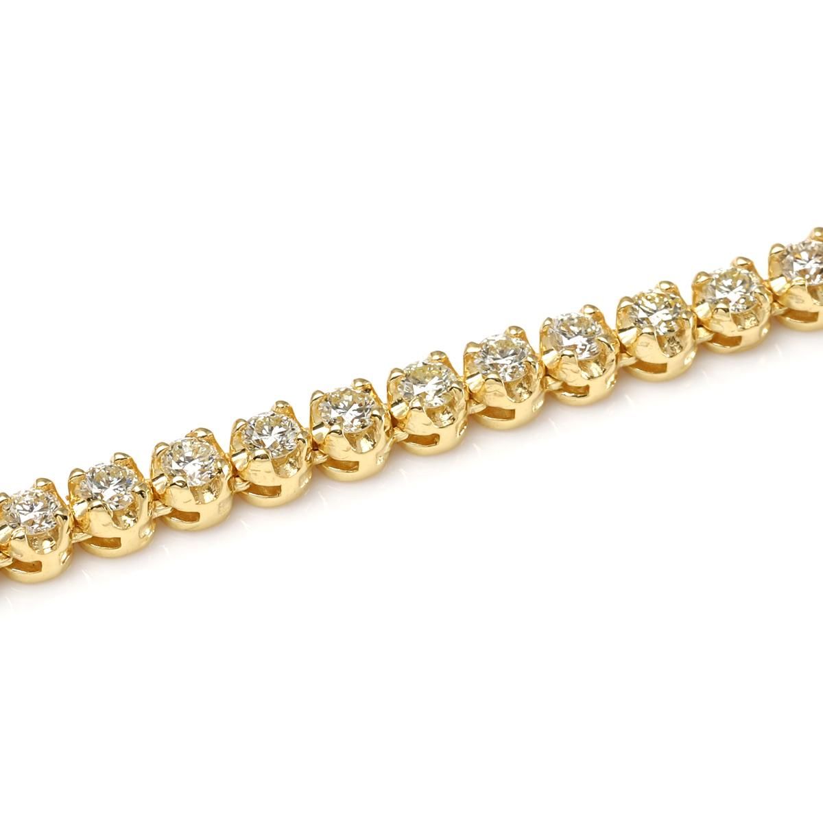 ダイヤモンド 10K イエローゴールド テニスネックレス 幅4mm 51cm