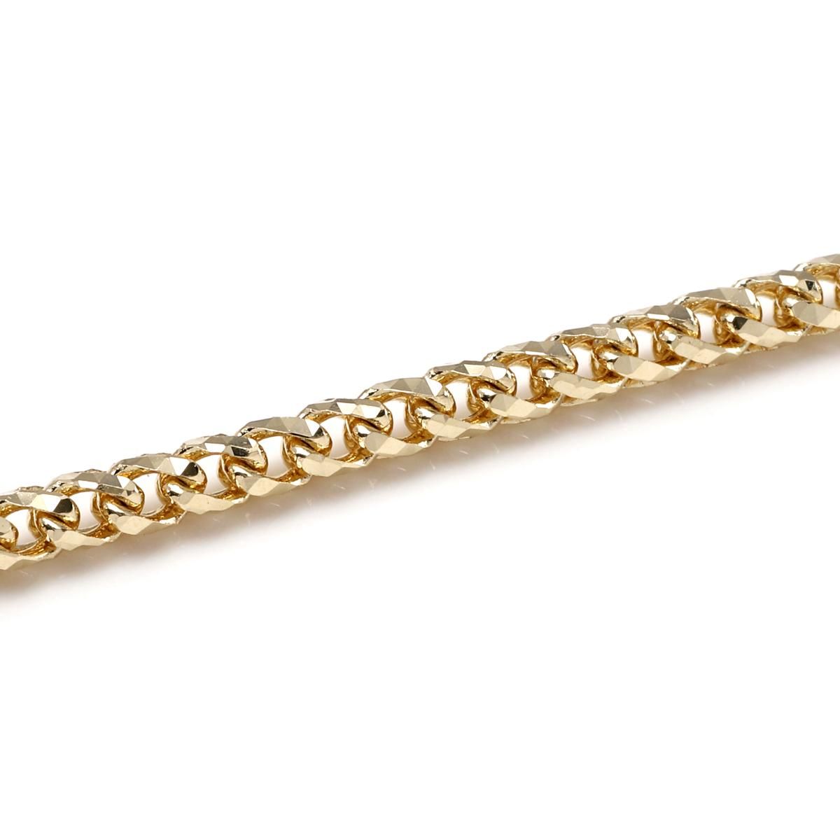 10K イエローゴールド フランクリンブレスレット 幅2.5mm 19cm