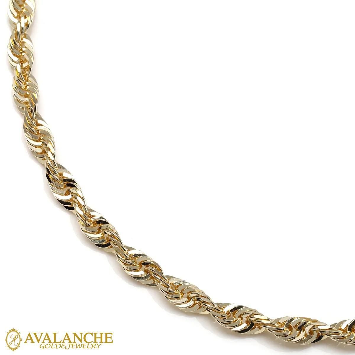 10K イエローゴールド ロープネックレス 幅3.5mm 50cm-55cm